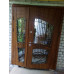 Бронированная дверь со стеклом и ковкой, модель «Лотос»