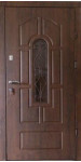 Бронированная дверь со стеклопакетом и ковкой, модель «Лилия»