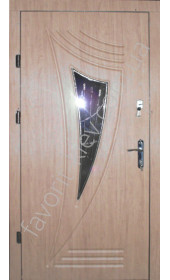 Входная дверь со стеклопакетом и ковкой, модель «Мерани»