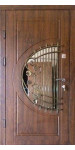 Входная бронированная дверь со стеклопакетом и ковкой, модель «Милена»