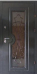 Вхідні броньовані двері зі склопакетом та ковкою, модель «Сицилія»