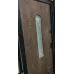 Дверь со стеклопакетом и ковкой черного цвета
