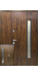 Входная полуторная уличная дверь «Адель» со стеклопакетом, 1.8 мм металл полотна