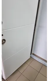 Двері «Аплот», коричнево-білі, металізована емаль, три контури ущільнення
