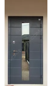 Входная уличная дверь «Берислав», четырехкамерный стеклопакет, металл полотна 2.2 мм
