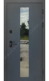 Вхідні вуличні двері «Берислав гладкі», чотирикамерний склопакет, метал полотна 2.2 мм