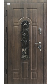 Вхідні двері зі склом та куванням модель «Класік», 2 мм сталь