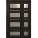 Міжкімнатні полуторні двері «Modern-62-half» колір Горіх Морений Темний