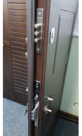 Вуличні двері «Плато», металізована емаль два контури, товщина полотна 75 мм.