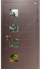 Вхідні вуличні двері, модель «Прага» темний шоколад, 2.2 мм сталь, 90 мм товщина полотна