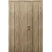 Міжкімнатні полуторні двері «Techno-20-half» колір Дуб Бурштиновий