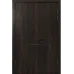 Міжкімнатні полуторні двері «Techno-67f-half» колір Горіх Морений Темний