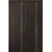 Міжкімнатні двійні двері «Techno-75-2» колір Горіх Морений Темний