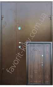Полуторная уличная дверь металл-МДФ панель, модель «Вида»