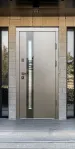 Вхідні двері «Аріда», товщина полотна 96 мм (2 контури), склопакет, накладки композитна касета 16 мм/ МДФ 26 мм