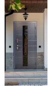Входная уличная дверь «Берислав», трехкамерный стеклопакет, металл полотна 2.2 мм