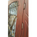 Вуличні тристулкові двері зі склом та куванням модель «Сезар», 2 мм сталь