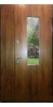 Вуличні полуторні двері зі склом модель «Бравія», 2 мм сталь