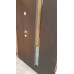 Уличная полуторная дверь со стеклом модель «Лавина», 2 мм сталь