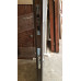 Уличная полуторная дверь со стеклом модель «Лавина», 2 мм сталь