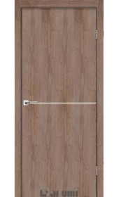 Межкомнатная дверь "Plato Line PTL-03 орех бургун (декор с алюминия цвета никель)" Darumi