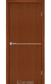 Міжкімнатні двері "Plato Line PTL-03 горіх роял (декор з алюмінію в кольорі нікель)" Darumi