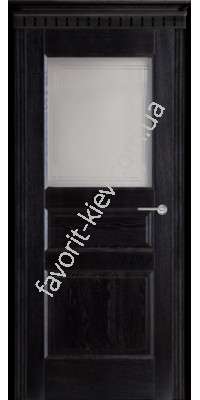 Межкомнатные двери Двери Беларуси №5-Д ПО (черная патина) со стеклом