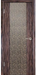 Двери Глазго ПО эбен мелкоструктурный, декор Золотой капрон "Woodok"