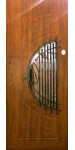 Входная бронированная дверь со стеклом и ковкой, модель «Кантри»