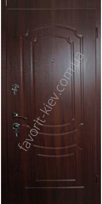 Входная дверь «Классика», стальной лист 15 мм, МДФ в цвете "темный орех"